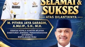 ​M. Pithra Jaya Saragih Resmi Jabat Kakanwil Ditjenpas Kepri, DPP GARNIZUN Siap Perkuat Sinergi