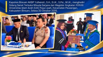 Kapolres Bireuen Hadiri Wisuda Sarjana dan Magister Angkatan XXXVIII Universitas Islam Aceh